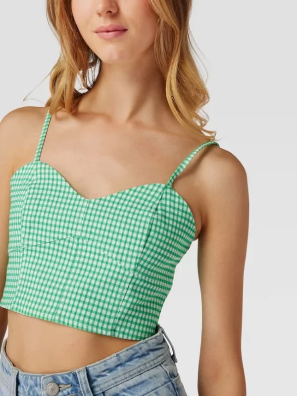 REVIEW Crop Top Mit Vichy-Karos – Smaragdgrün 4