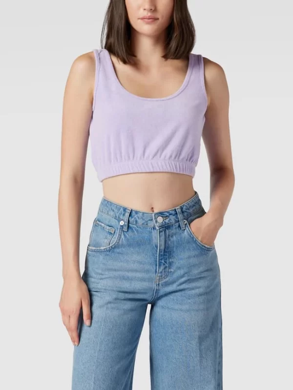 Jake*s Casual Crop Top Aus Frottee – Lila 5