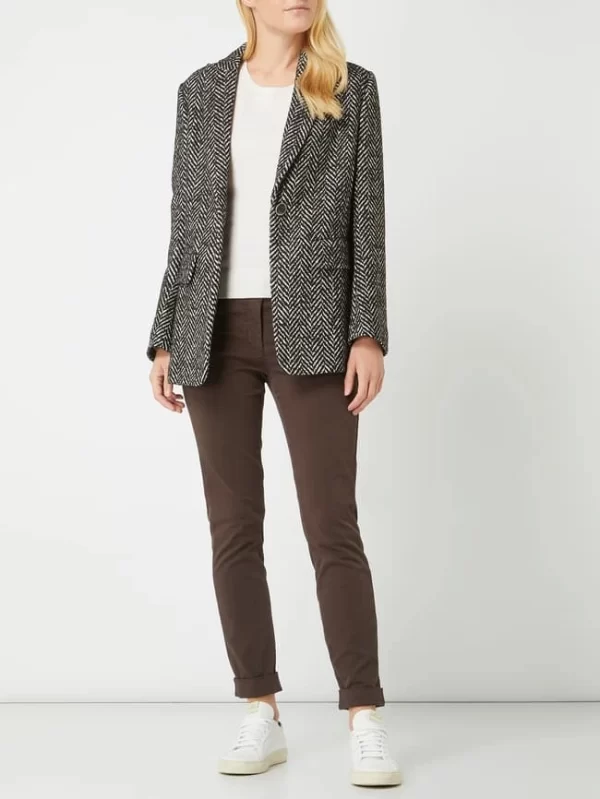 Luisa Cerano Blazer Mit Fischgrat-Dessin – Dunkelbraun 1