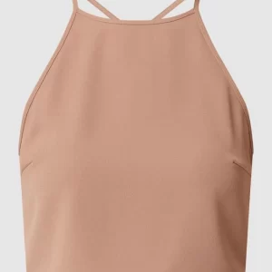 REVIEW Crop Top Aus Krepp – Taupe 9