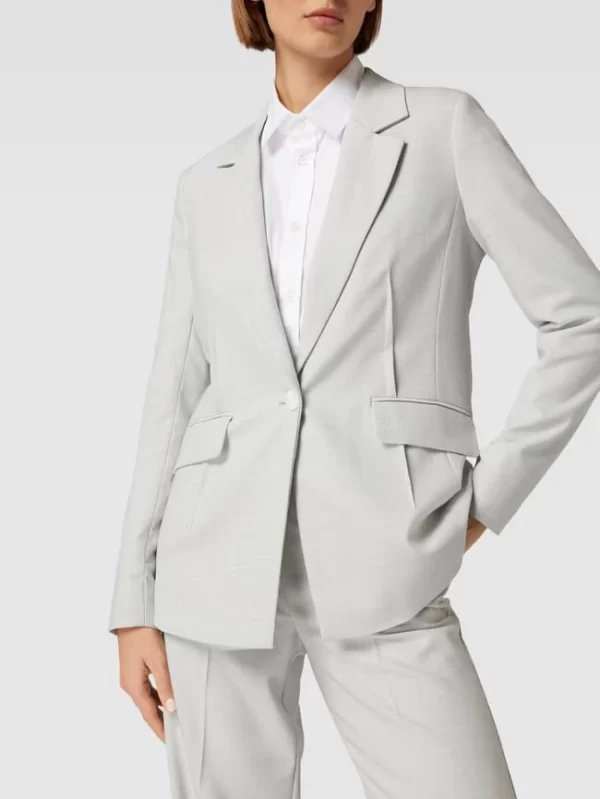 Comma Blazer Mit Label-Applikation – Hellgrau Meliert 4