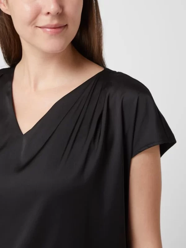 Taifun Blusenshirt Mit Kontrastvorderseite – Schwarz 4