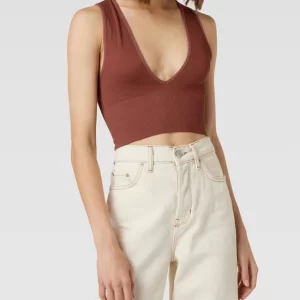 BDG Urban Outfitters Crop Top In Ripp-Optik – Schokobraun 13