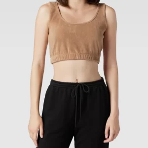 Jake*s Casual Crop Top Aus Frottee – Mittelbraun 13