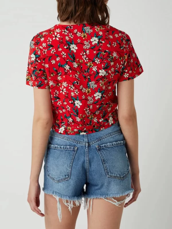 Vero Moda Cropped Bluse Mit Knotendetail Modell ‘Simply’ – Rot 6