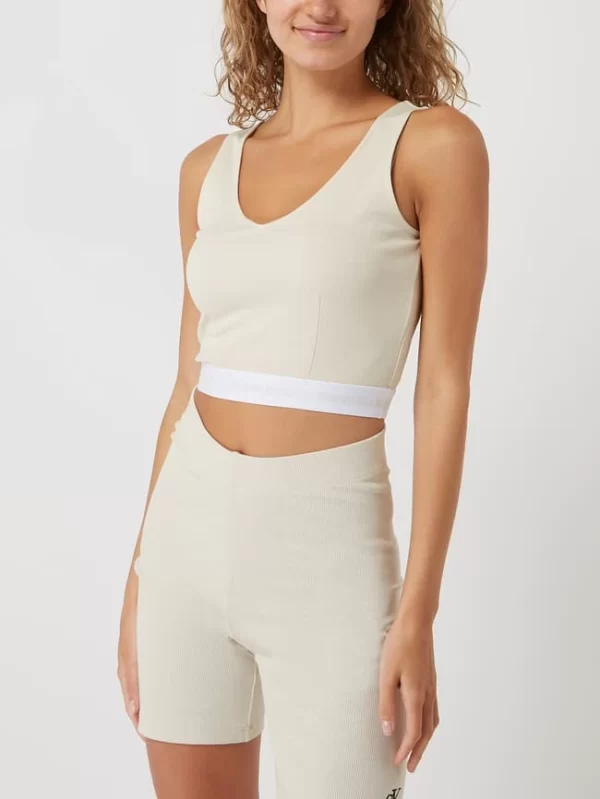 Calvin Klein Jeans Crop Top Mit Logo-Bund – Offwhite 5