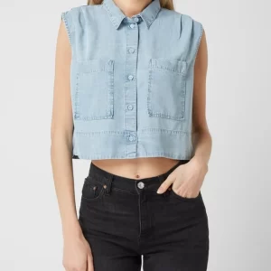 Edc By Esprit Cropped Blusentop Aus Lyocell – Hellblau 13