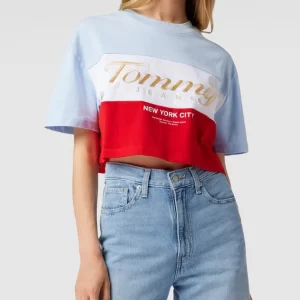 Tommy Jeans Oversized Crop Shirt Mit Logo-Stitching – Hellblau 11