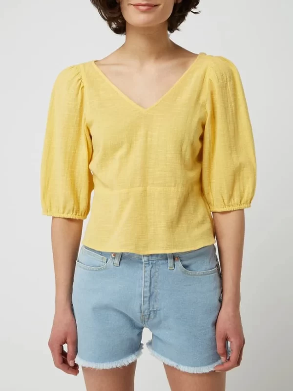 Vero Moda Cropped Blusenshirt Aus Baumwolle Modell ‘Gabi’ – Gelb 5