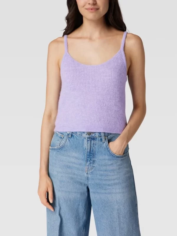 Marc O’Polo Denim Crop Top Mit Gerippten Abschlüssen – Flieder 5