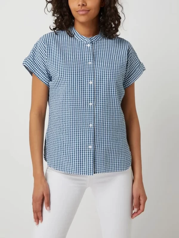 Montego Bluse Aus Seersucker – Dunkelblau 5