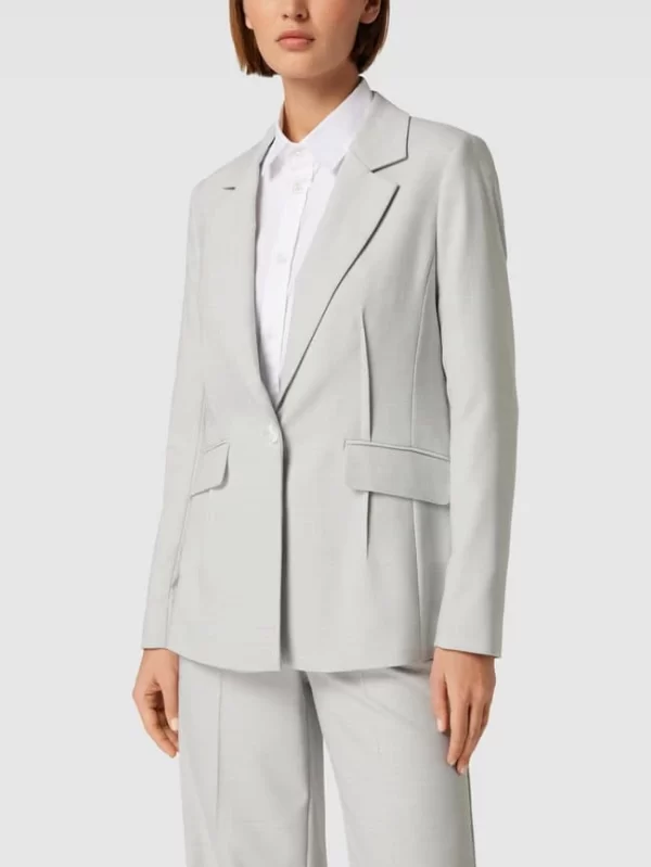 Comma Blazer Mit Label-Applikation – Hellgrau Meliert 5