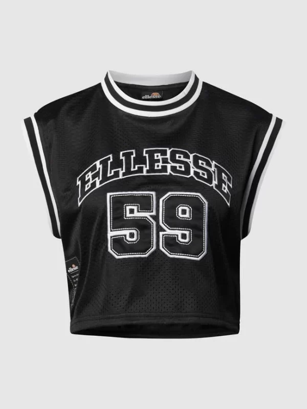 Ellesse Crop Top Aus Mesh – Schwarz 3