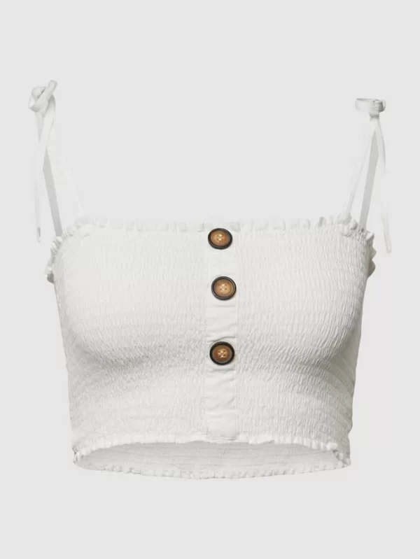 Only Crop Top Mit Smok-Details – Offwhite 3