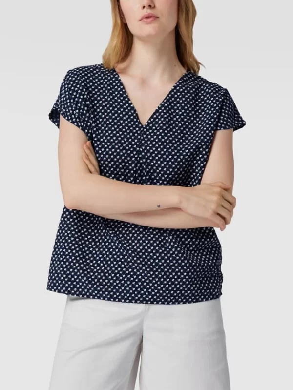 Montego Bluse Mit Floralem Allover-Muster – Dunkelblau 5