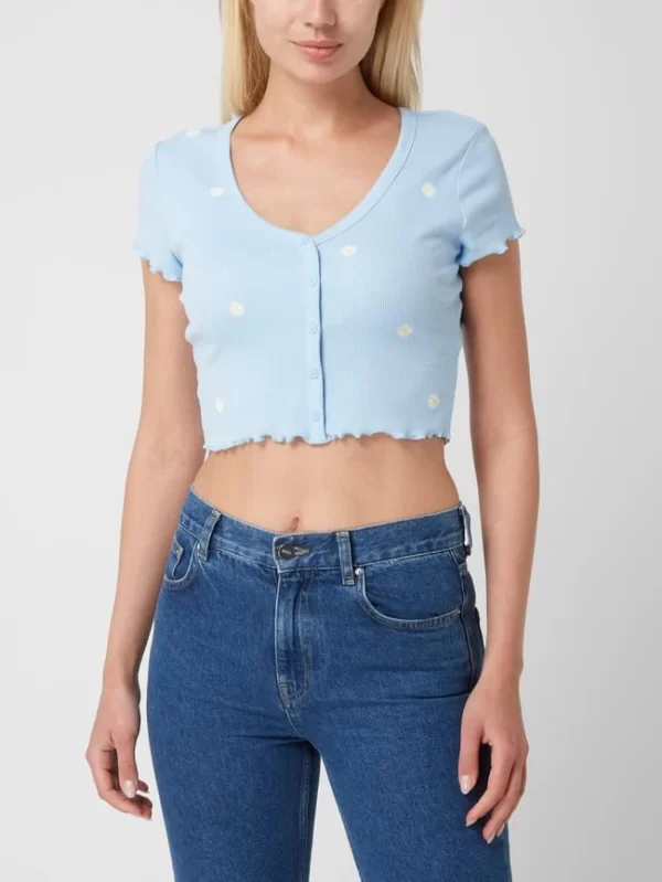 Only Crop Shirt Mit Floralem Muster Modell ‘Daisy’ – Hellblau 5