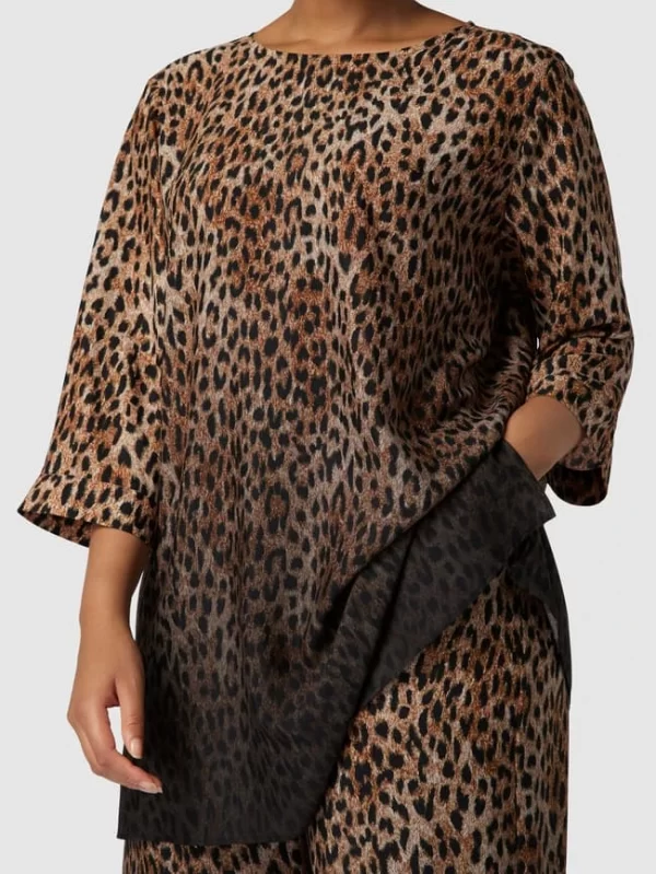 Marina Rinaldi PLUS SIZE Bluse Mit Allover-Animal-Print Modell ‘Farina’ – Schwarz 4