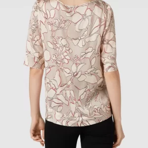 Marc Cain Seidenbluse Mit Floralem Muster – Taupe 15