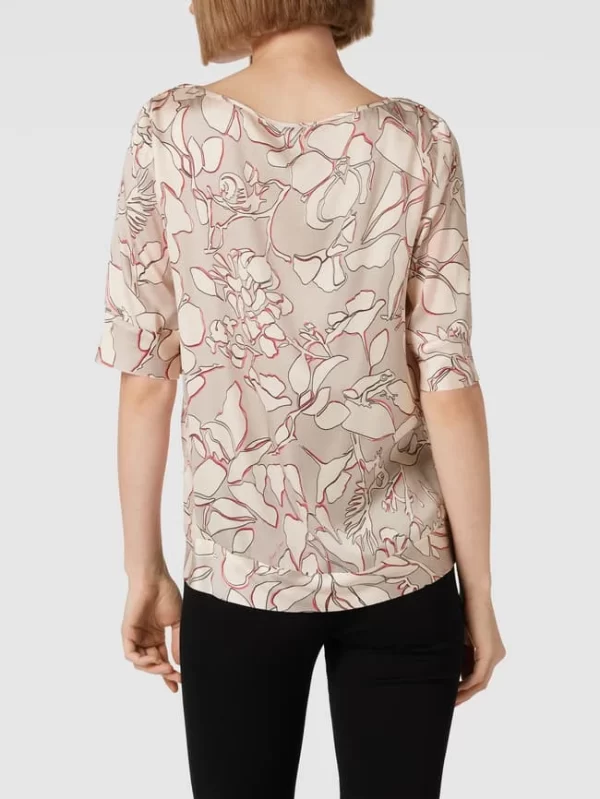 Marc Cain Seidenbluse Mit Floralem Muster – Taupe 6