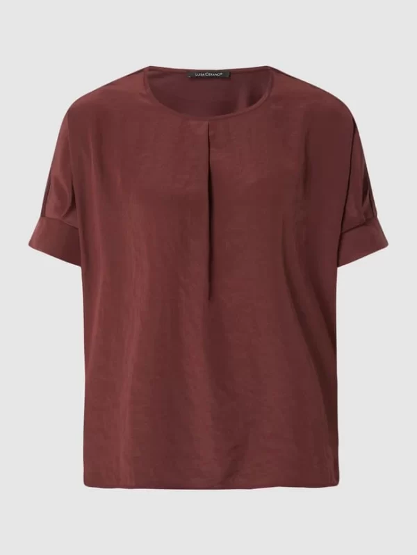 Luisa Cerano Blusenshirt Aus Satin – Bordeaux Rot 3