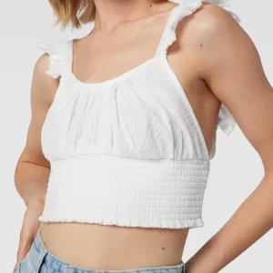 REVIEW Crop Top Im Smok-Design – Offwhite 11