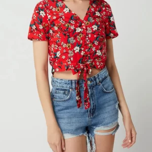 Vero Moda Cropped Bluse Mit Knotendetail Modell ‘Simply’ – Rot 14