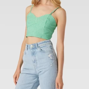 REVIEW Crop Top Mit Vichy-Karos – Smaragdgrün 13