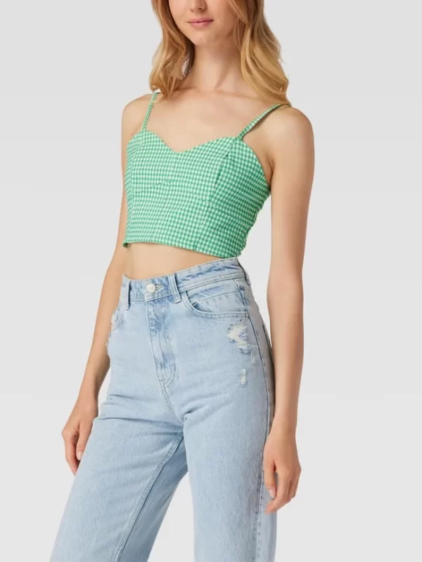 REVIEW Crop Top Mit Vichy-Karos – Smaragdgrün 5