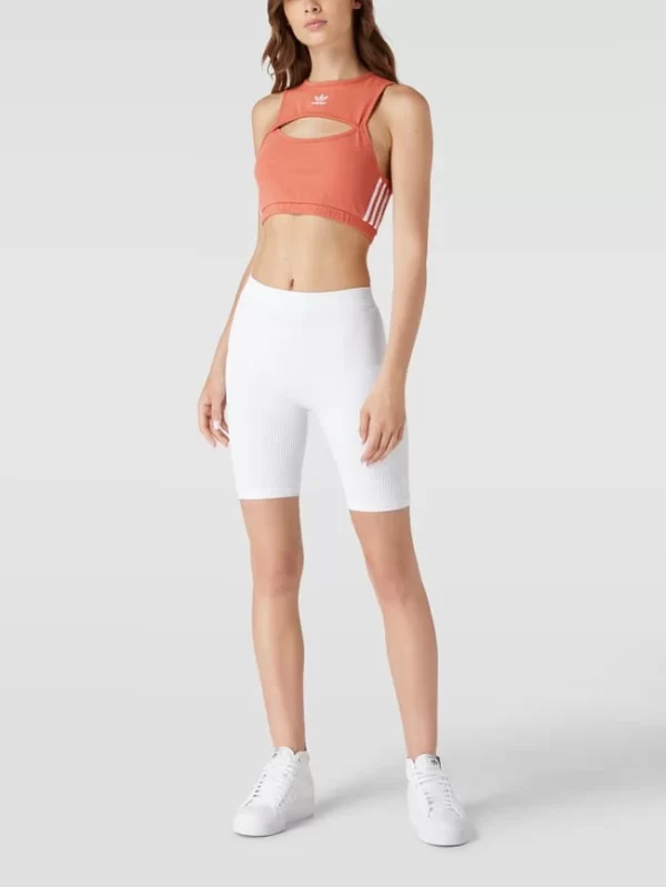 Adidas Originals Crop Top Mit Ripp-Optik – Rostrot 1