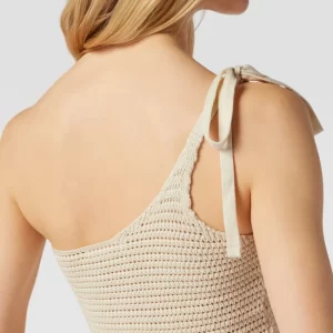 REVIEW Crop Top Mit One-Shoulder-Träger – Beige 11