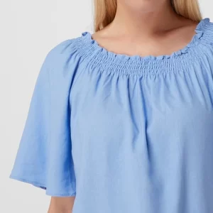 Cream Off-Shoulder-Blusenshirt Mit Leinen-Anteil Modell ‘Venta’ – Hellblau 11