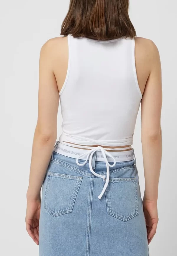 Calvin Klein Jeans Crop Top Mit Schnürung – Weiß 6