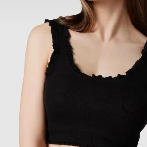 Only Crop Top Mit Rüschen – Schwarz 11