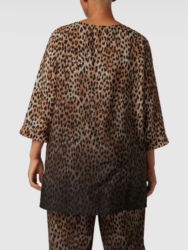 Marina Rinaldi PLUS SIZE Bluse Mit Allover-Animal-Print Modell ‘Farina’ – Schwarz 6