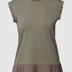 Jake*s Collection Bluse Mit Plisseefalten – Khaki 9