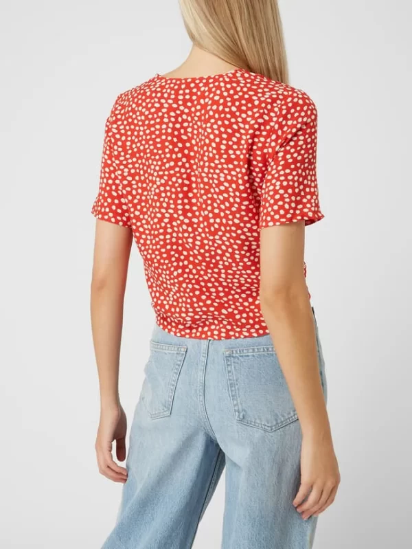 Pieces Cropped Bluse Aus Viskose Modell ‘Nya’ – Rot 6