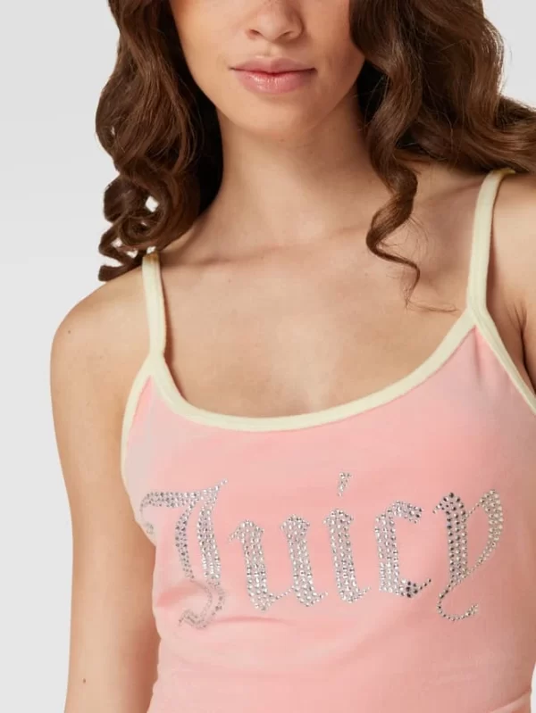 Juicy Couture Crop Top Mit Ziersteinbesatz Modell ‘CONTRAST TYRA’ – Rosa 4