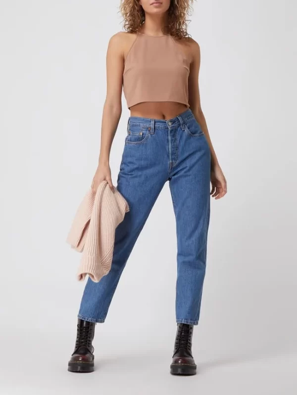 REVIEW Crop Top Aus Krepp – Taupe 1