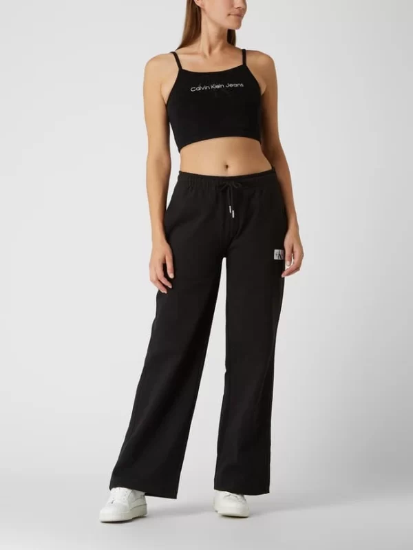 Calvin Klein Jeans Crop Top Aus Frottee – Schwarz 1