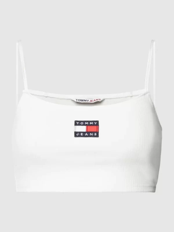 Tommy Jeans Crop Top Mit Label-Patch Modell ‘CROP RIB BADGE’ – Weiß 3