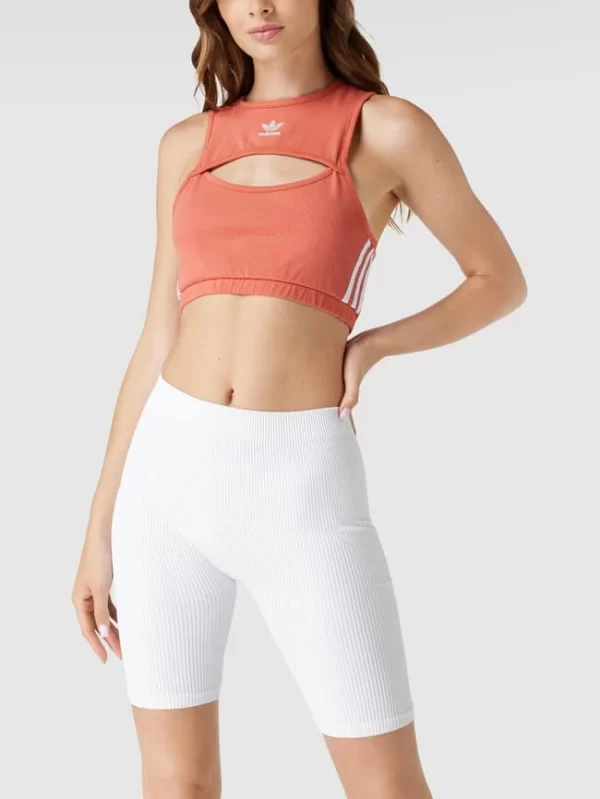 Adidas Originals Crop Top Mit Ripp-Optik – Rostrot 5