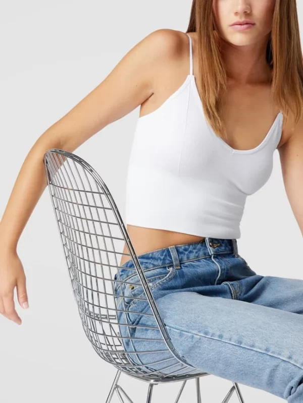 REVIEW Crop Top In Ripp-Optik – Weiß 4