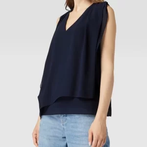 Comma Bluse Mit V-Ausschnitt – Dunkelblau 13