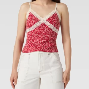 REVIEW Crop Top Mit Spitzenbesatz – Rot 13