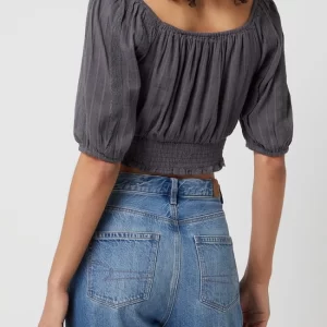 American Eagle Cropped Shirt Mit Zierborten – Anthrazit 15