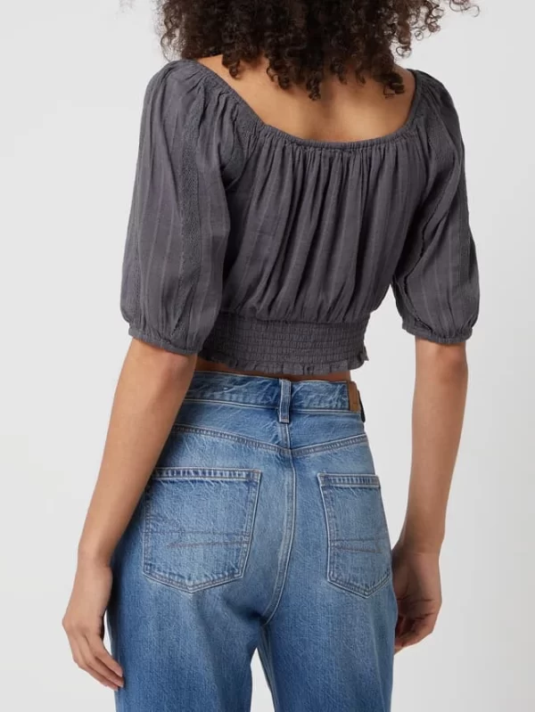 American Eagle Cropped Shirt Mit Zierborten – Anthrazit 6