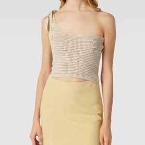 REVIEW Crop Top Mit One-Shoulder-Träger – Beige 13