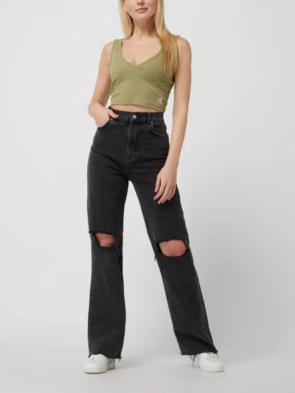 Calvin Klein Jeans Crop Top Mit Stretch-Anteil – Olivgrün 1