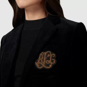 Lauren Ralph Lauren Blazer Aus Cord Mit Label-Patch Modell ‘NATHEE-BLAZER’ – Schwarz 11