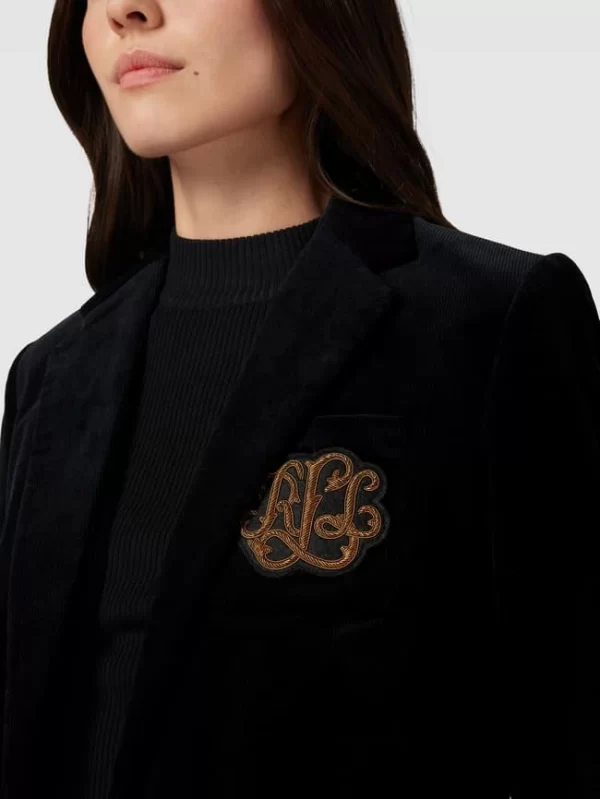 Lauren Ralph Lauren Blazer Aus Cord Mit Label-Patch Modell ‘NATHEE-BLAZER’ – Schwarz 4